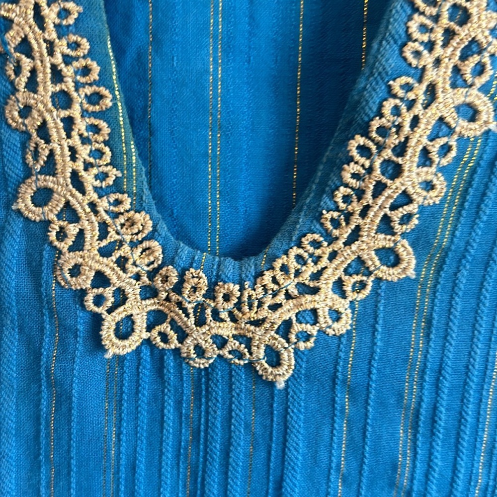 Lilly Pulitzer Blue and Gold Dress Size Small. - Picture 4 of 7